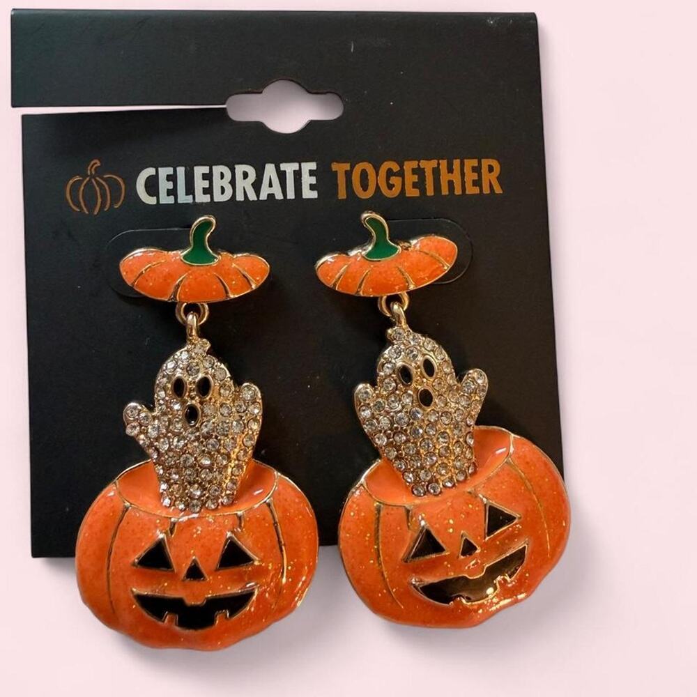 Nwt orange pumpkin earrings